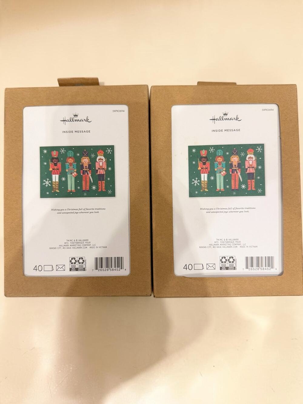 Hallmark Nutcracker Christmas Cards 2 Boxes (80 ct total) Boxed Holiday Cards